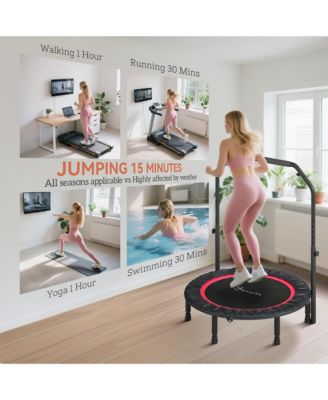 40" Foldable Mini Trampoline, Rebounder Trampoline for Adults