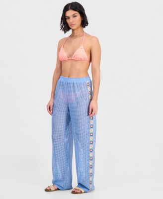 Women's Crochet Inset Cover-Up Swim Pants