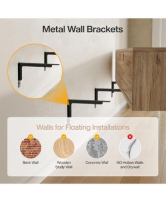 Floating TV Stand Wall Mounted, with 2 Fluted Drawers