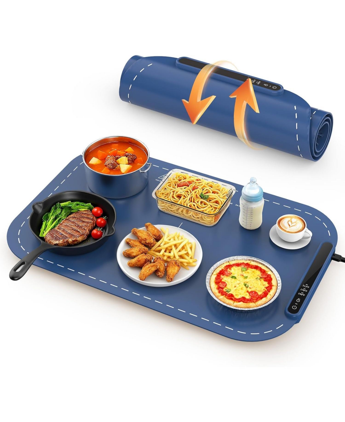 Cowsar Warming Mat for Food, Electric Food Warming Mat, Fast Full-Surface Heating, 3 Temp Settings, Portable Rollable Food Warmer for Gatherings