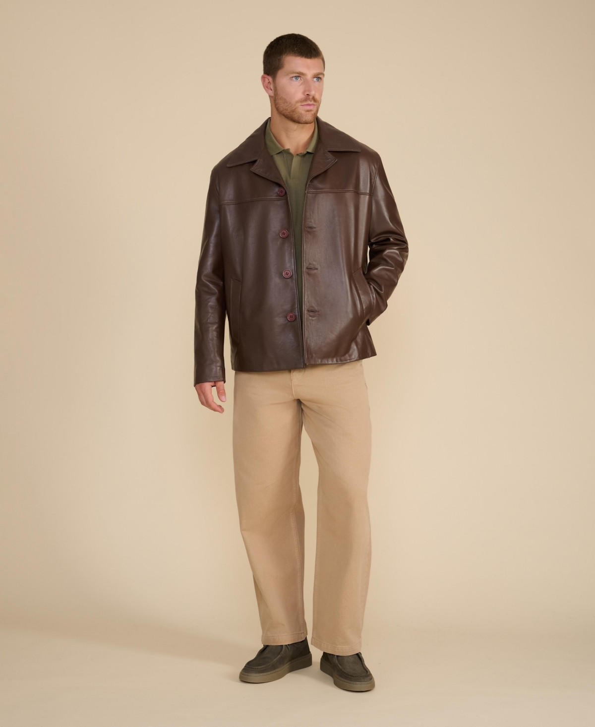 Furniq Uk Men's Relaxed Leather Blazer