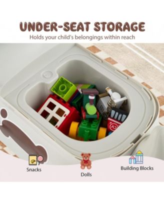 Toddler Ride On Toy Car With LED Lights Sounds And Under Seat Storage