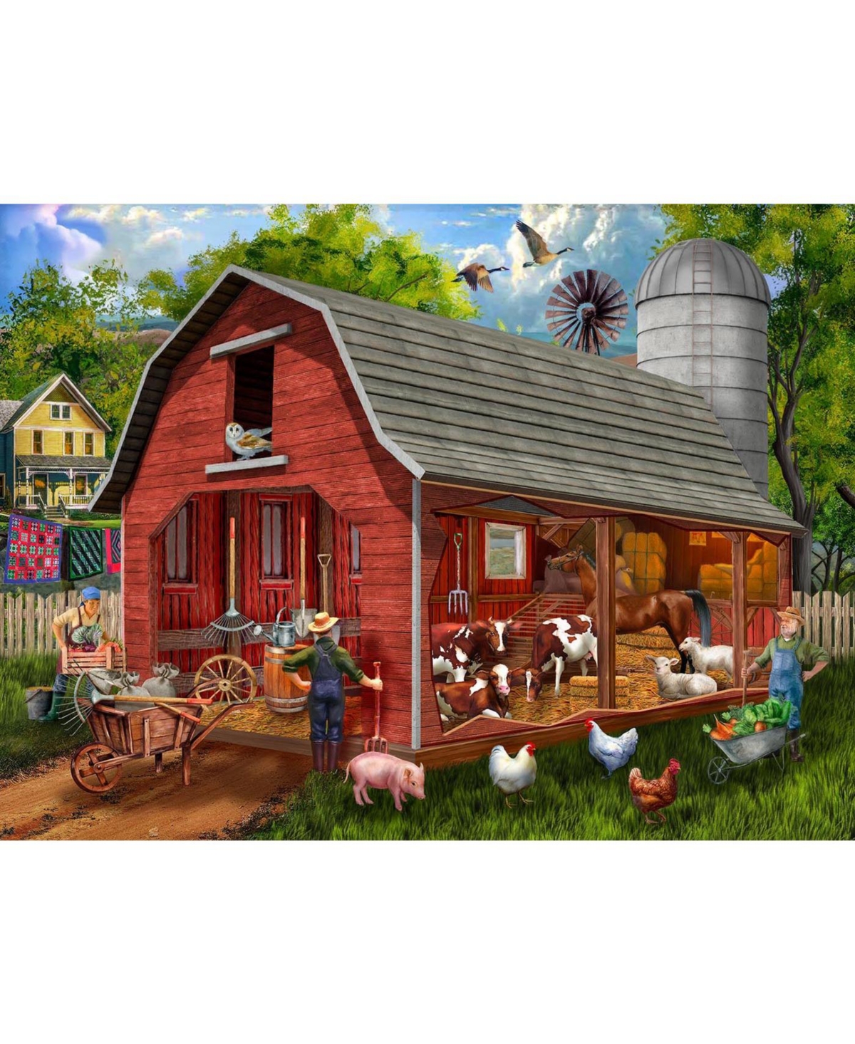 SunsOut The Old Red Barn piece Jigsaw Puzzle for Adults