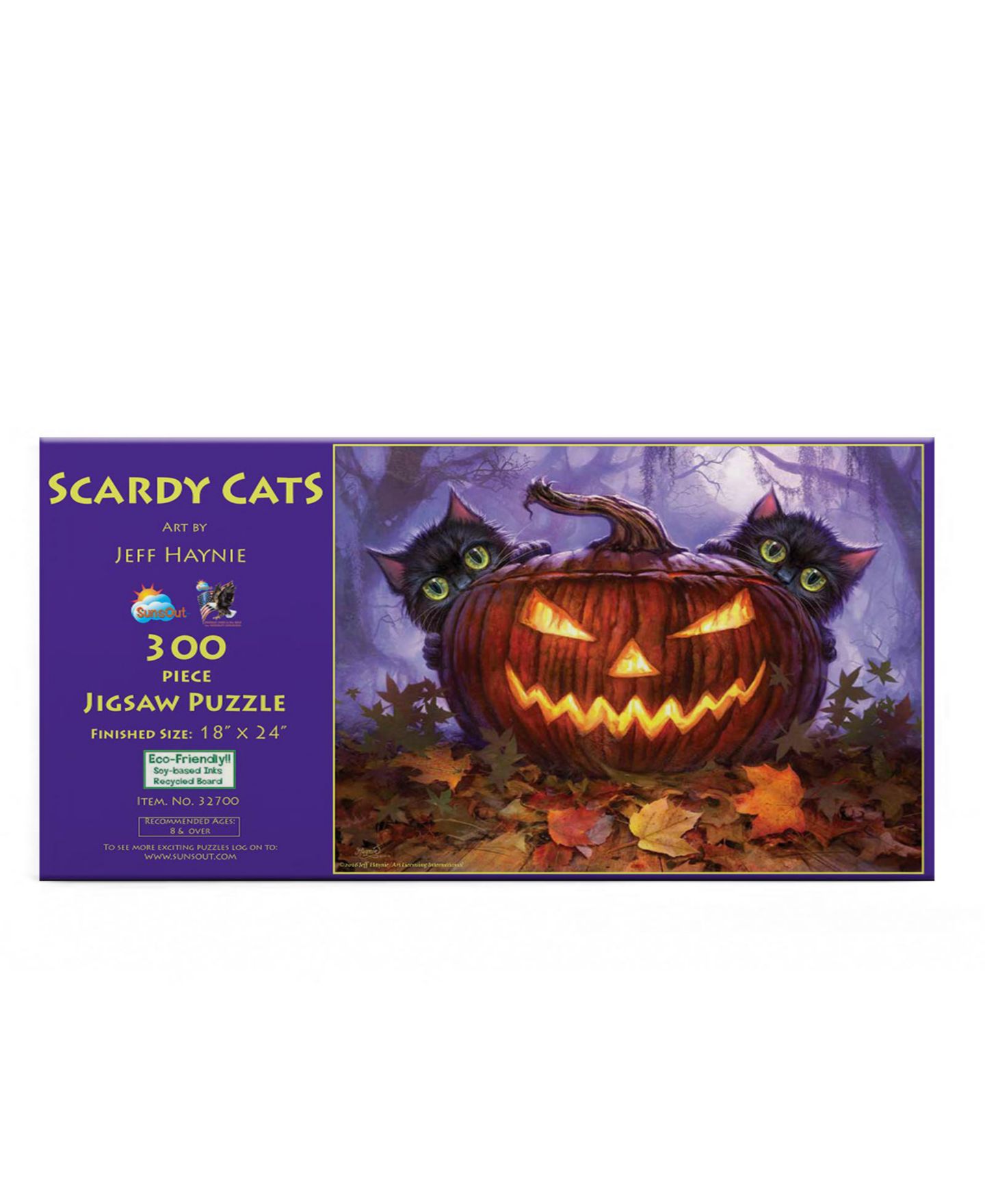 Детский пазл SunsOut Scardy Cats Halloween Interlocking 300-Piece Jigsaw Puzzle, от 15 лет — фото 2