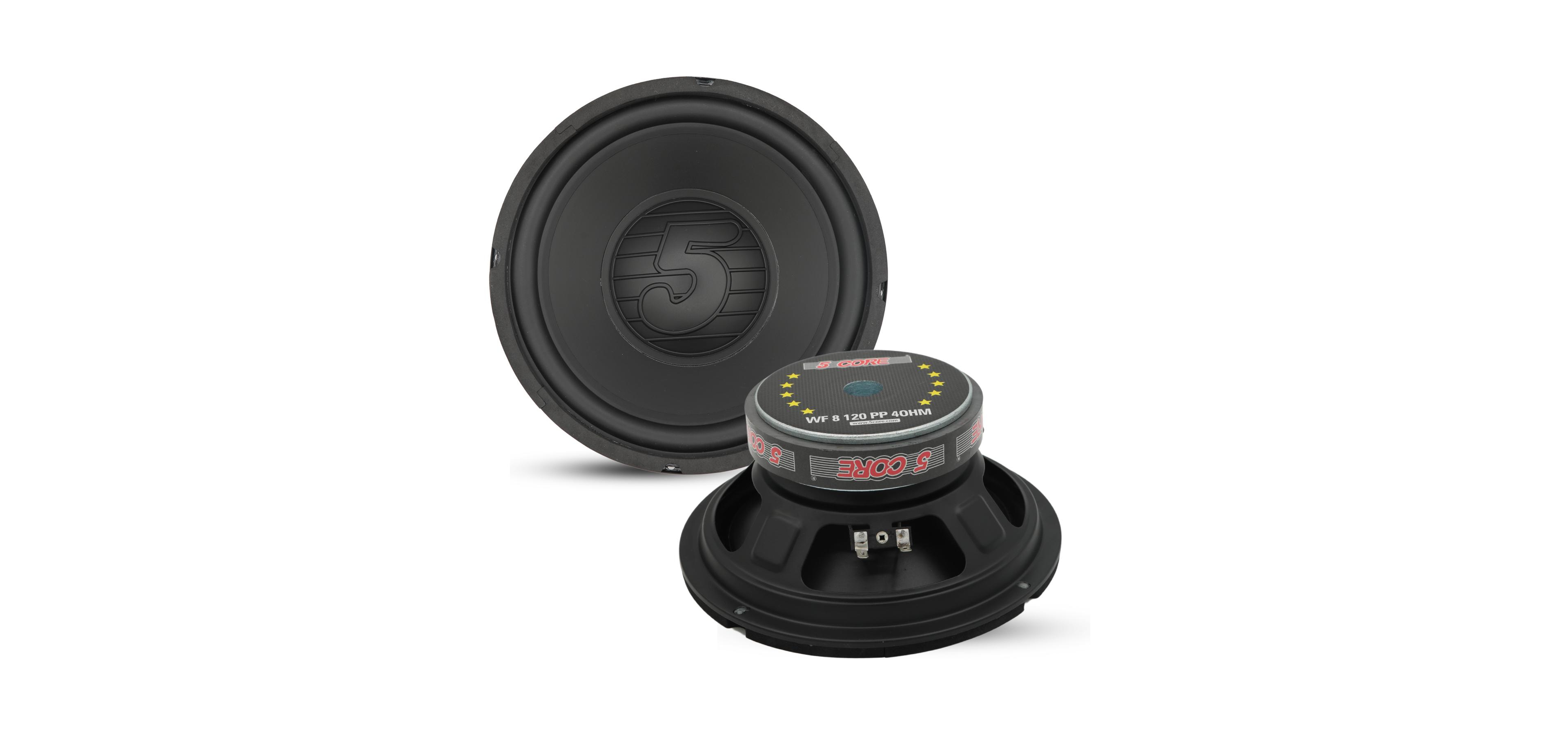 5 Core 8 Inch Woofer 200W Car Subwoofer 4Ohm Replacement Deep Sub w Poly Cone - Wf 8 120 Pp 4OHM