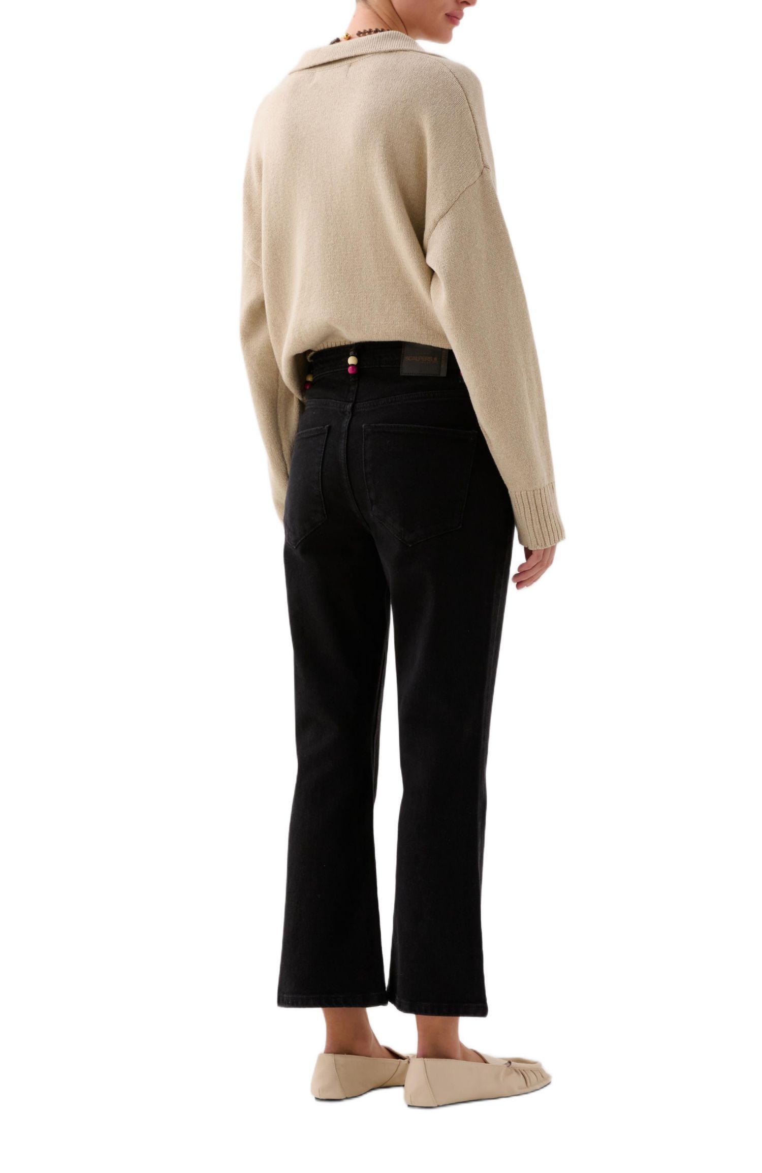 Women's Ankle Beads Denim Pant