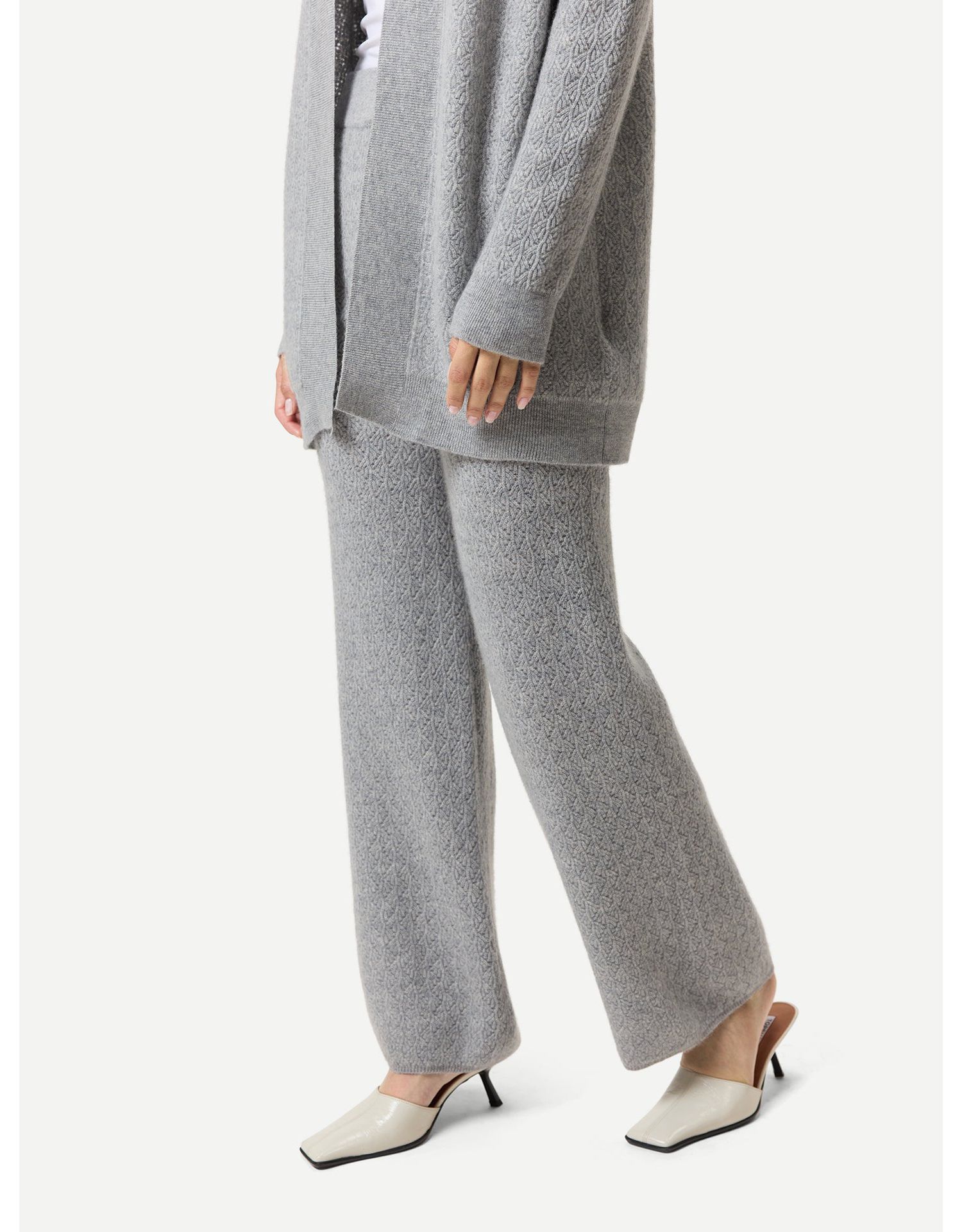 Women's Wide-Leg Ajour Knit Cashmere Pants