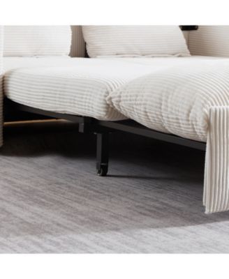 64.5" 3-in-1 Sleeper Sofa with Pullout Bed, Pillows, Pockets