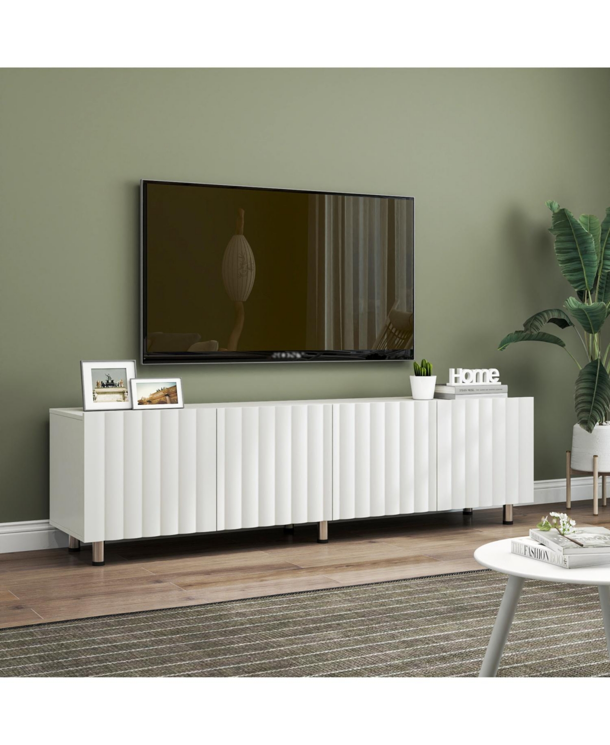 Streamdale Furniture Tv Stand with Storage & Drawers - White