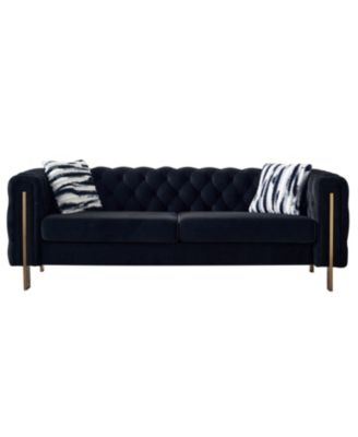 + 84.25"W + Velvet + Tufted + Sofa