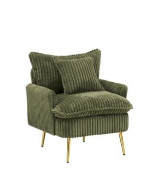 Streamdale Green Corduroy Accent Chair - Apartment, Office, Living Room