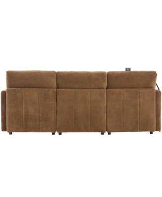 Modern Sectional Sofa U-shaped Couch w/ Ottoman, USB & Phone Holder