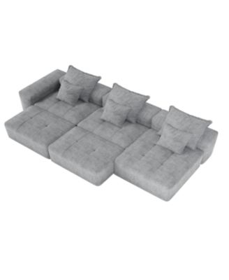 Streamdale Modern Chenille Sectional Sofa with Pillows