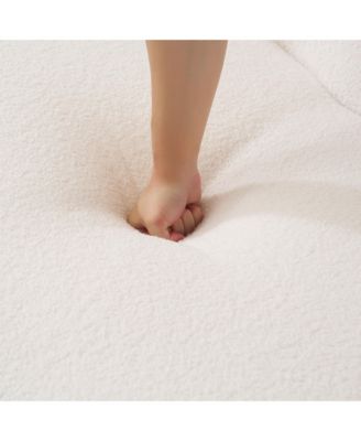 Cream Curved Loveseat Sofa with Pillows - Small Space