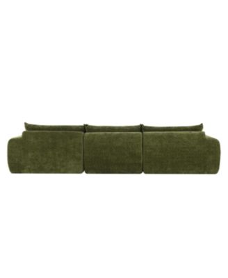 116" Fully Compressed Sofa, High Density Foam, No Assembly, Chenille