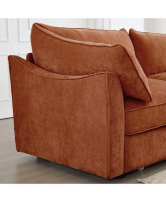 Chenille 2-Seater Sofa with Underseat Storage