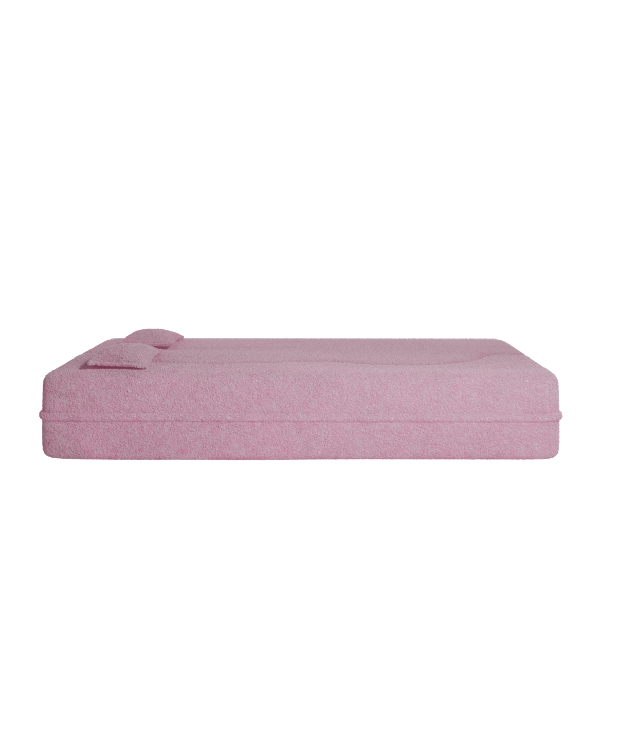 Streamdale Furniture Streamdale Pink Teddy Fabric Convertible Floor Sofa Bed