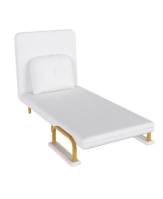 Folding Sofa Bed 3-in-1 Convertible Chair - Adjustable Backrest (White)