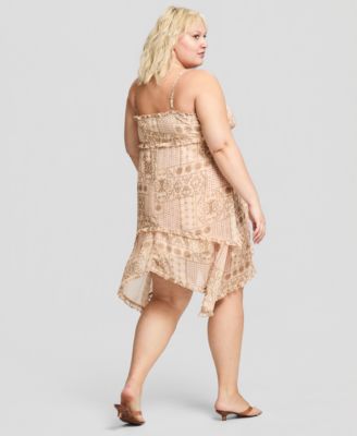 Trendy Plus Size High-Low Tiered Cami Dress