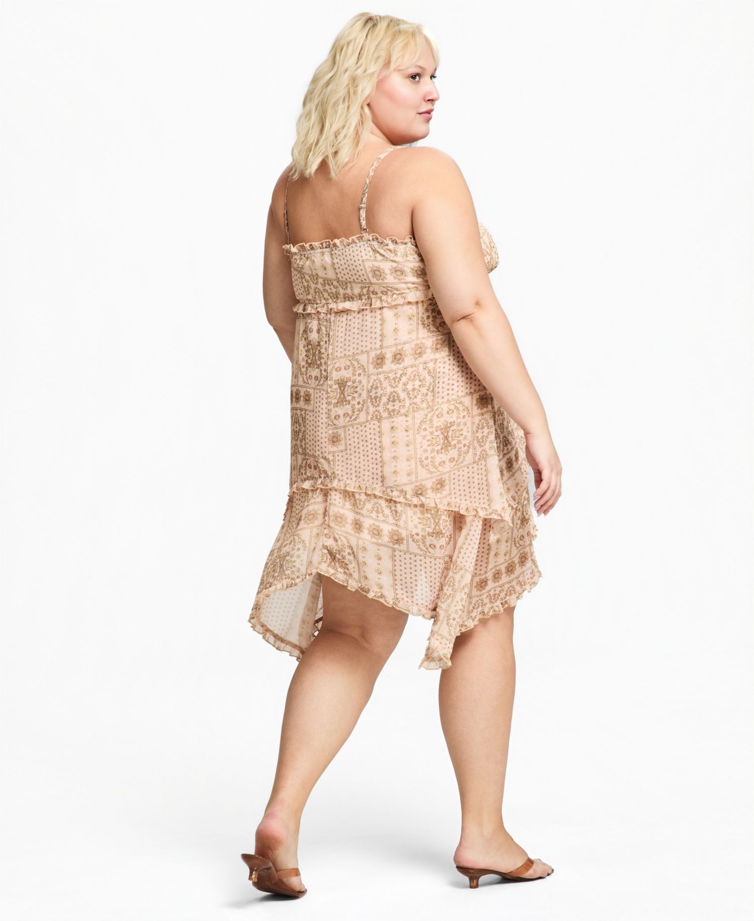 Trendy Plus Size High-Low Tiered Cami Dress