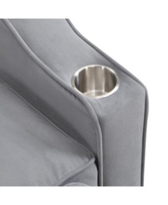 Velvet Loveseat Futon Sofa Bed with Reclining Backrest & Pillows