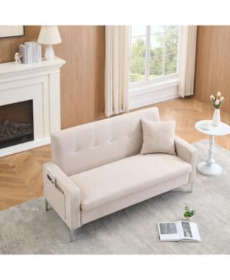 57" Beige Sofa with Storage - Living Room, Apartment, Home Office