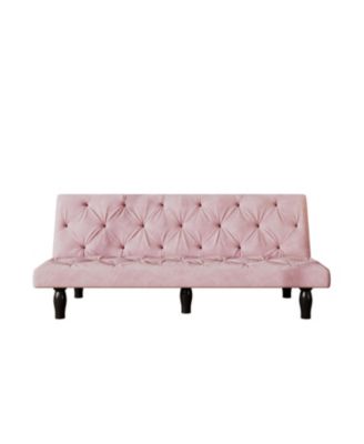 66" Pink Velvet Sofa Bed