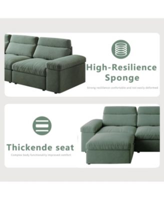 + Modular Sofa + Down & Linen + Adjustable Back & Storage