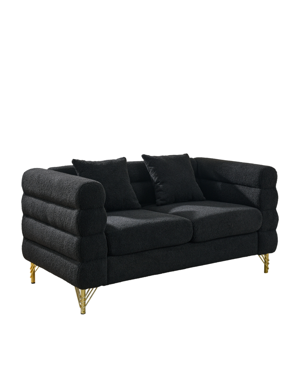 Streamdale Furniture3-seater + 2-seater Combination sofa.black teddy