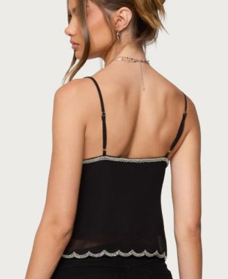 Women's Opal Bead & Sequin Chiffon Tank Top