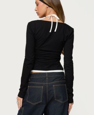 Women's Ksenia Contrast Layered Square Neck Top