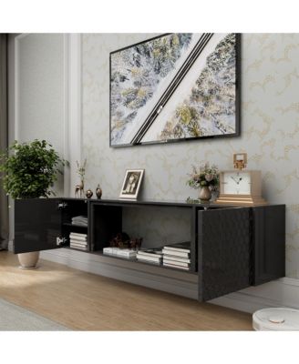 67" Wall-Mounted TV Stand with Storage