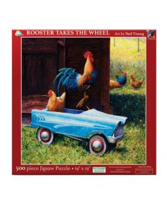 Rooster Takes the Wheel 500 piece Jigsaw Puzzle for Adults