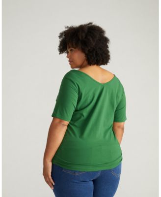 Plus Size Double V Tee