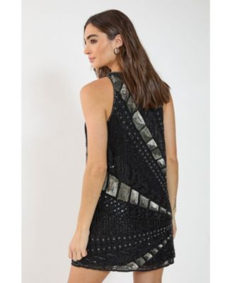 Women's Plunge Sequin Mini Dress