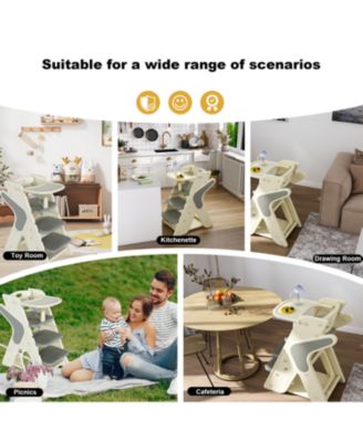 Adjustable Highchair & Toddler Tower with 5-Point Harness