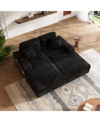 + 1 Pc. + Corduroy + Convertible + Sofa Bed