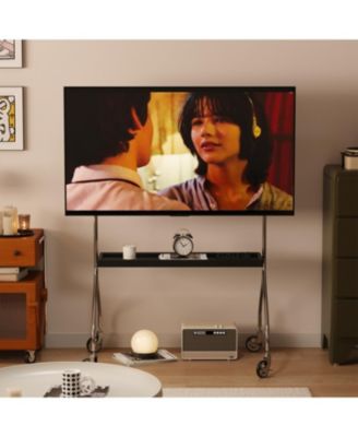 Antique Black Movable TV Stand