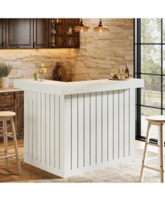 L-Shaped Home Bar Unit, 4 Storage Shelves