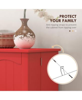 Kitchen Pantry Storage Cabinet w/ 5-tier Shelving, 12 Spice Racks