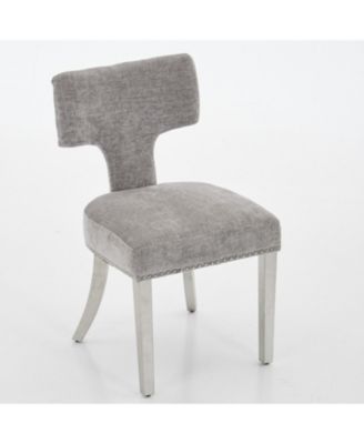 Set of 2 Mid Century Modern Chenille Dining Chairs