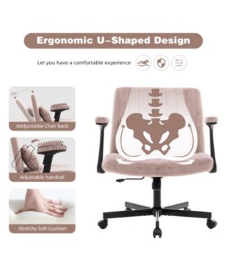 Streamdale Pink Velvet Criss Cross Office Chair