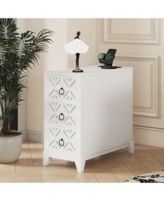  End Table with 3 Drawers & Shelves