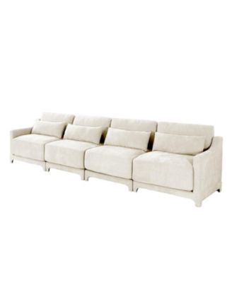 Solid Wood Chenille Lumbar Pillow Sofa