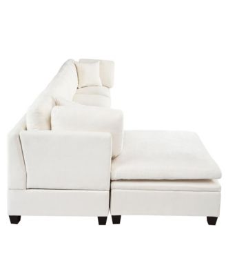 Modular Sofa with Ottoman & Cup Holders (5-Seater)