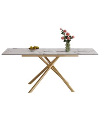 59" Expandable Sintered Stone Dining Table