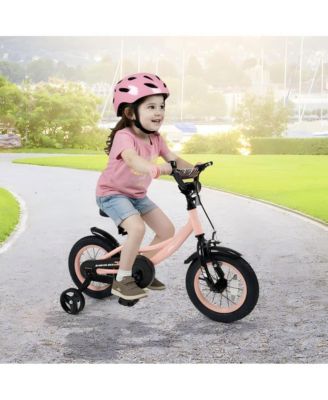Kids Training Bike with Adjustable Seat Dual Brake System and Rubber Tires