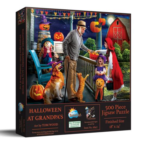 Детский пазл SunsOut Halloween at Grandpa's 500-Piece Jigsaw Puzzle, Ages 15+