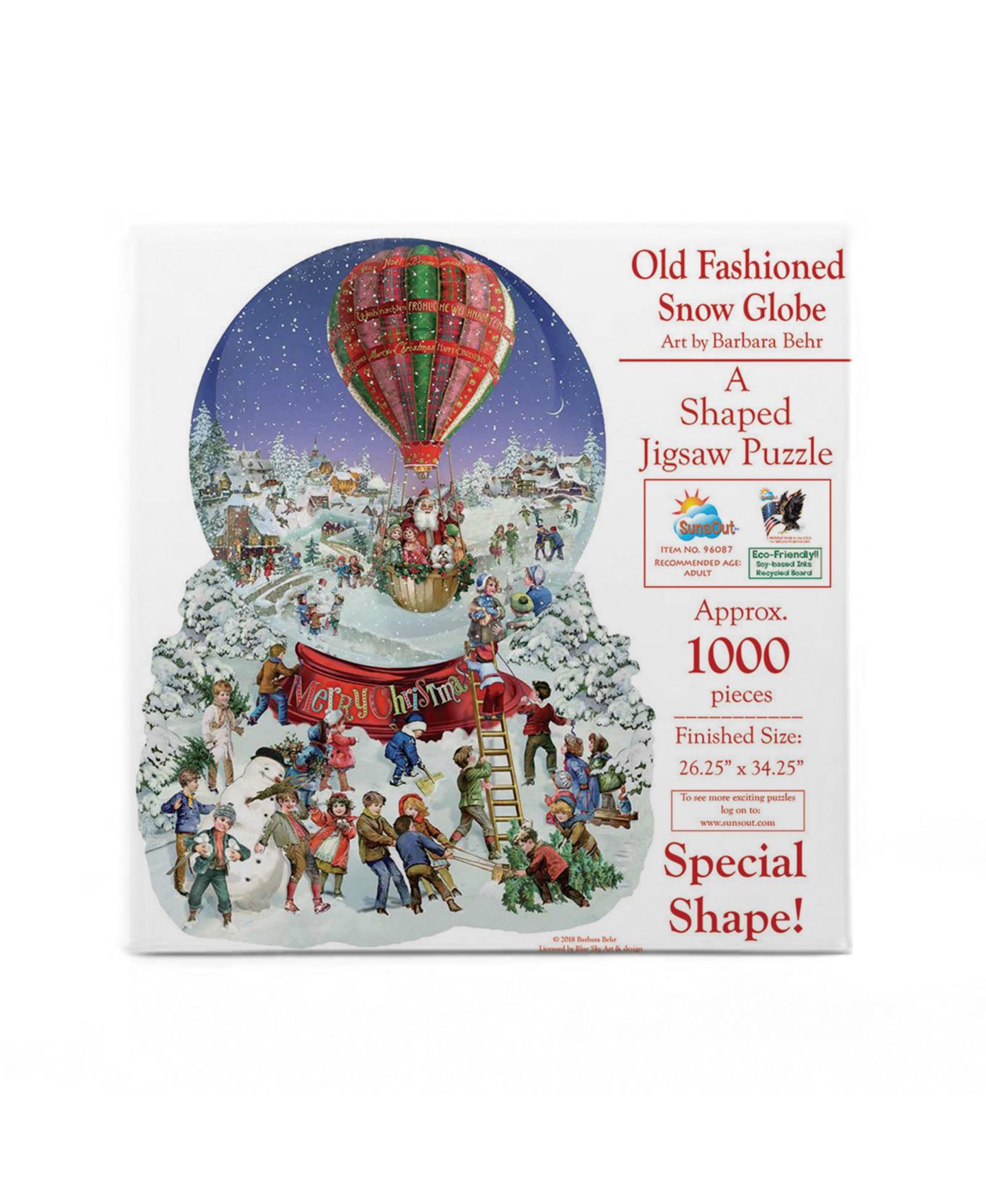 Детский пазл SunsOut Old Fashioned Snow Globe 1000 Piece Christmas Special Shape Jigsaw Puzzle, от 15 лет — фото 3