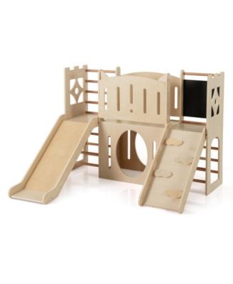 8 in 1 Toddler Wooden Indoor Playground with Climber